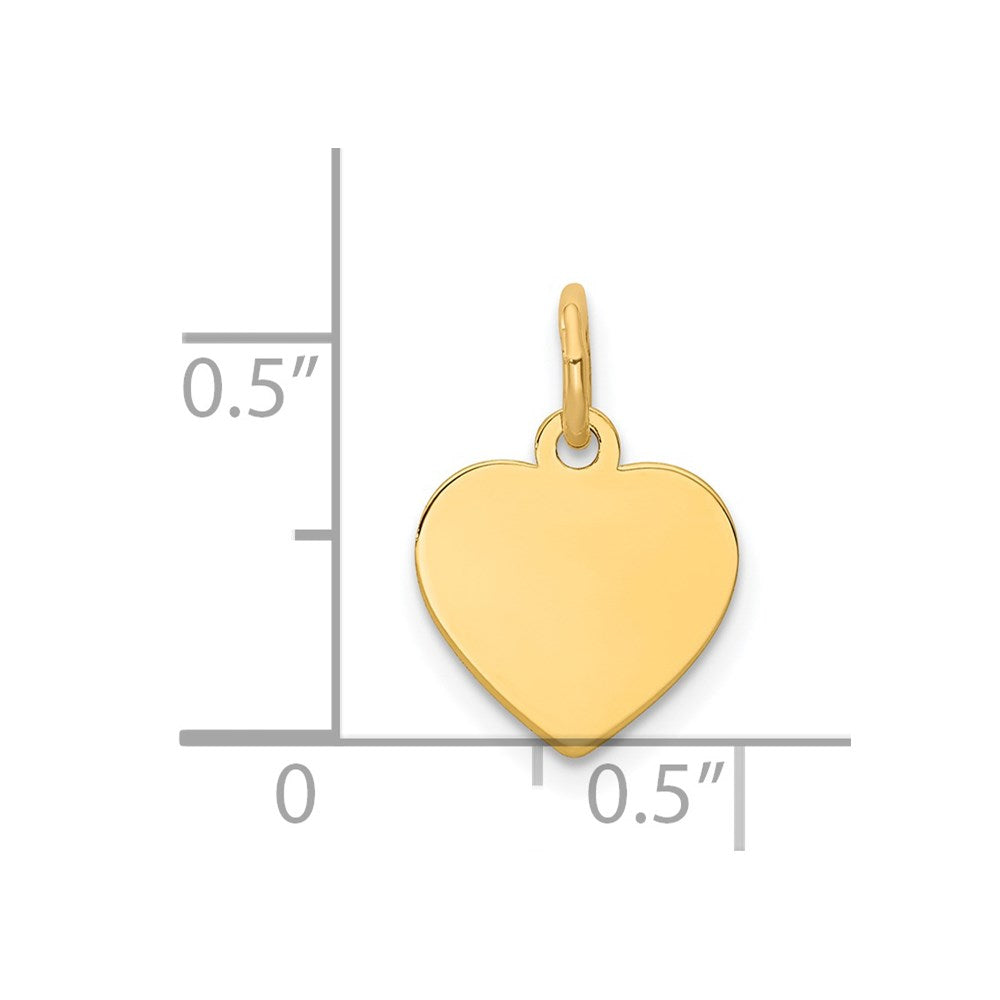 14k Plain .009 Gauge Engravable Heart 12x10mm Disc Charm