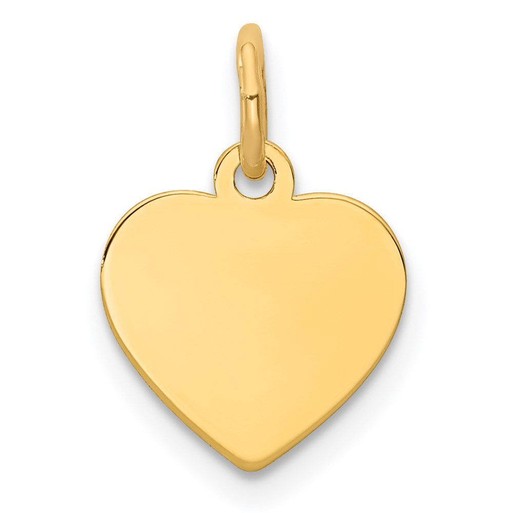 14k Plain .009 Gauge Engravable Heart 12x10mm Disc Charm
