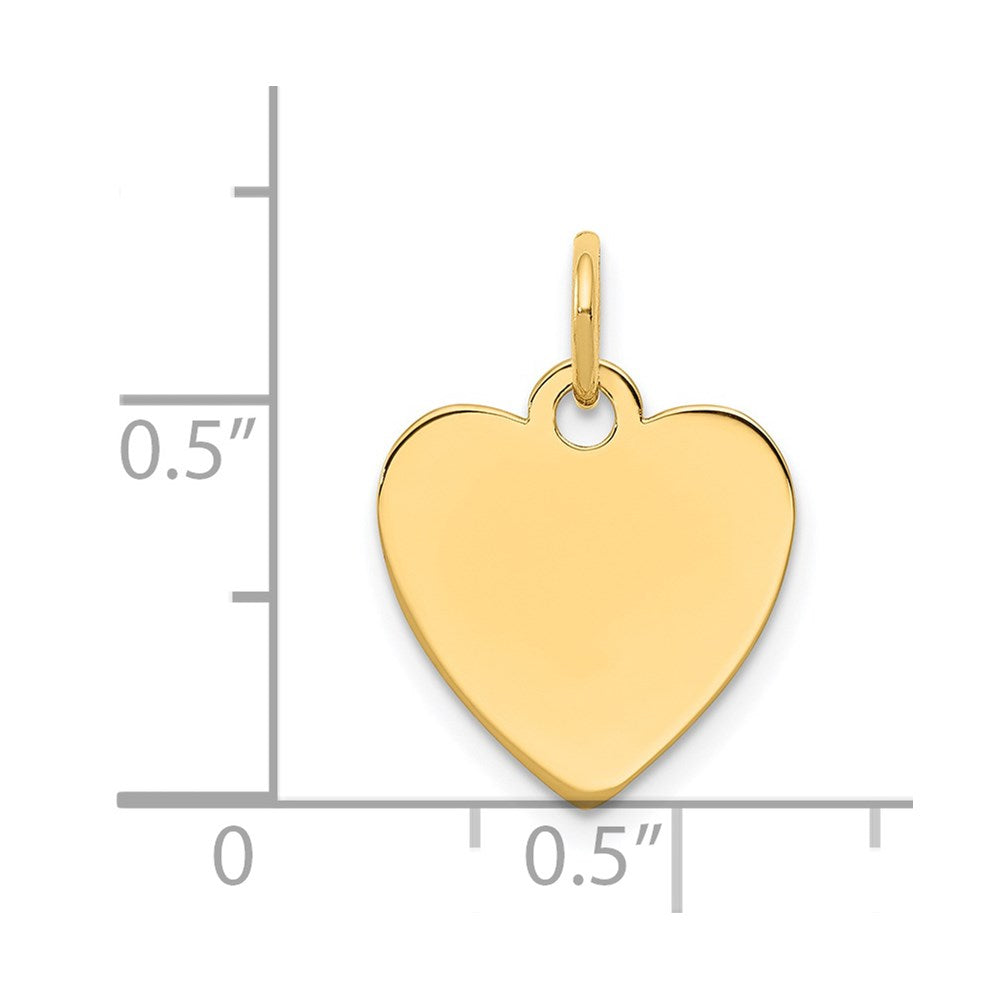 14k Plain .027 Gauge Engravable Heart 15x14mm Disc Charm