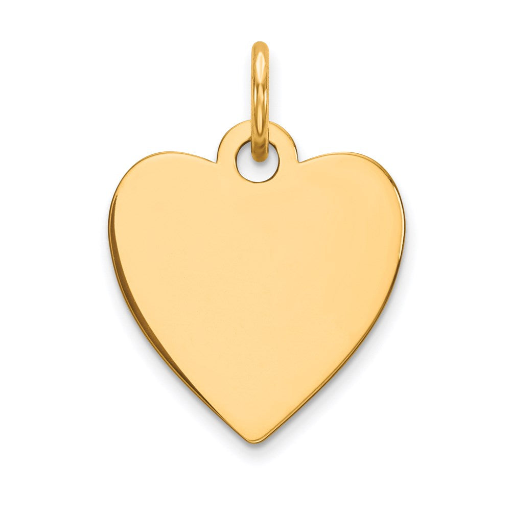14k Plain .009 Gauge Engravable Heart 15x14mm Disc Charm
