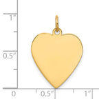 14k Plain .011 Gauge Engravable Heart 21x20mm Disc Charm