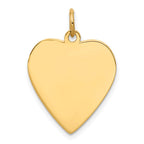 14k Plain .018 Gauge Engravable Heart 21x20mm Disc Charm