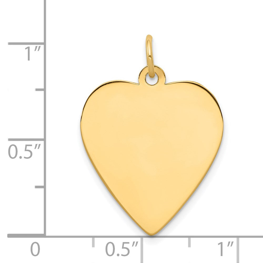 14k Plain .027 Gauge Engravable Heart 24x21mm Disc Charm