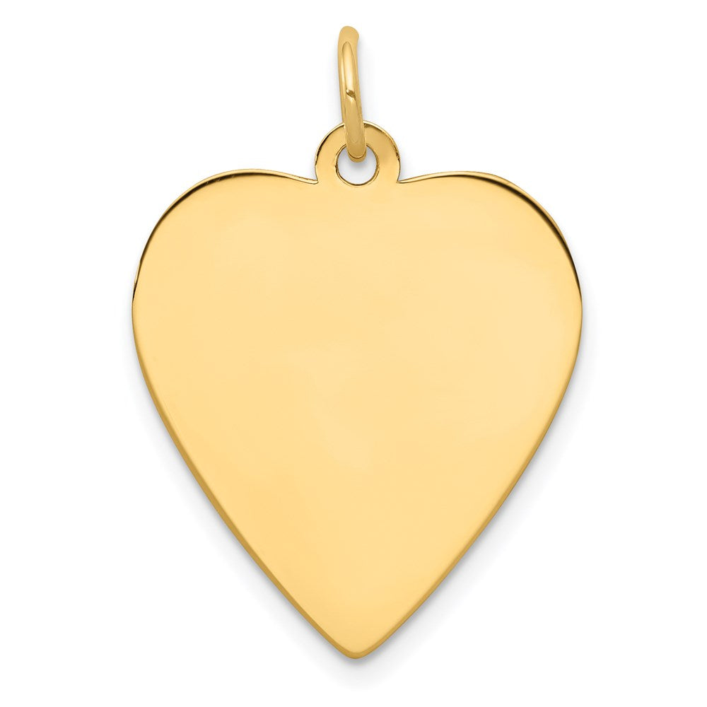 14k Plain .011 Gauge Engravable Heart 24x21mm Disc Charm