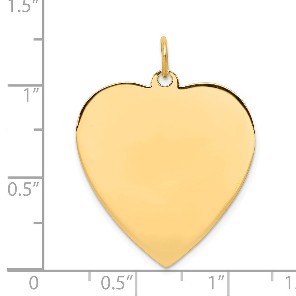 14k Plain .013 Gauge Engravable Heart 27x24mm Disc Charm