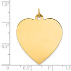 14k Plain .035 Gauge Engravable Heart 30x28mm Disc Charm