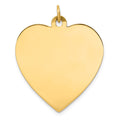 14k Plain .013 Gauge Engravable Heart 30x28mm Disc Charm