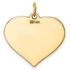 14k Plain .035 Gauge Engraveable Heart 22x24mm Disc Charm