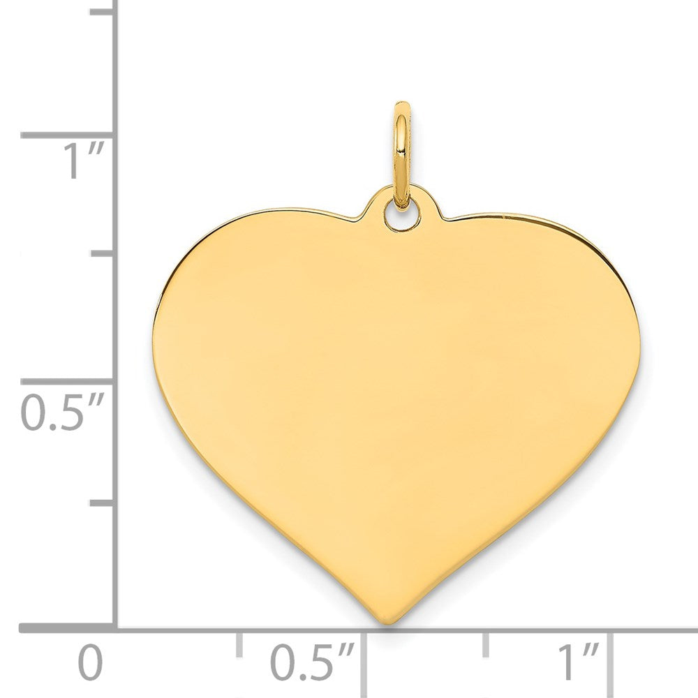 14k Plain .035 Gauge Engraveable Heart 22x24mm Disc Charm