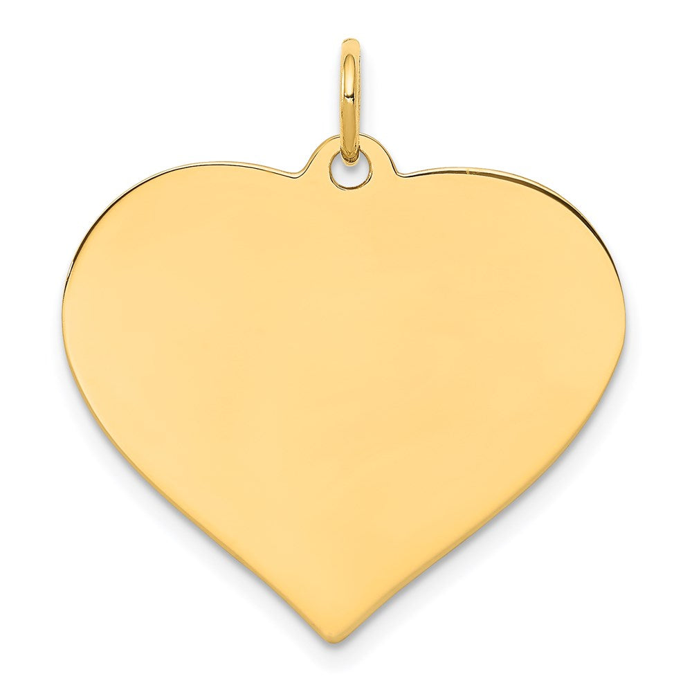 14k Plain .011 Gauge Engraveable Heart 22x24mm Disc Charm