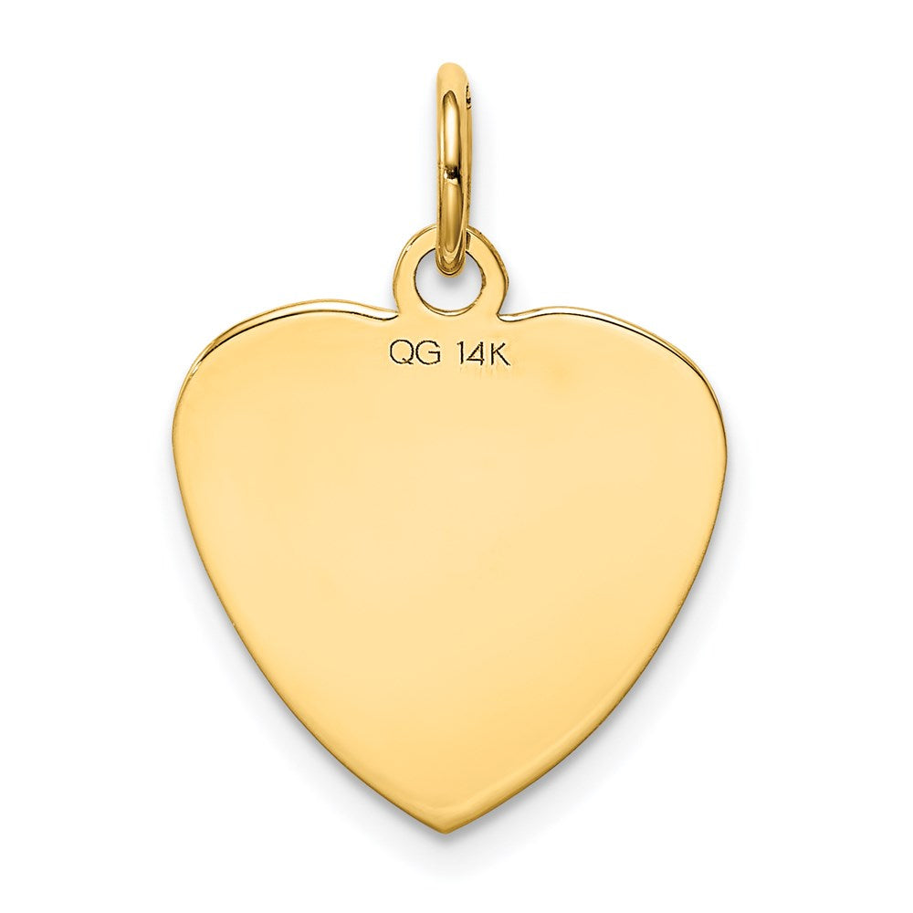 14k Etched Design .013 Gauge Engravable Heart 18x15mm Disc Charm