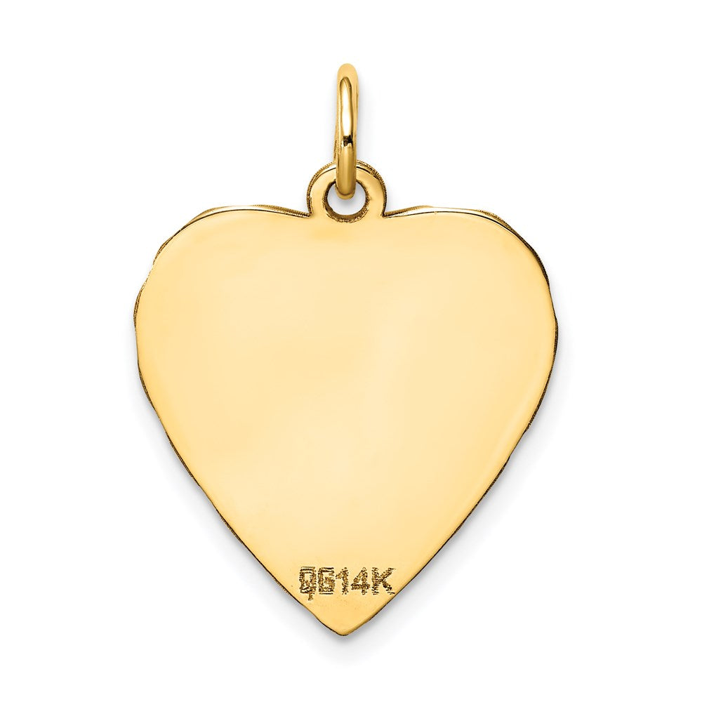 14k Etched Edge .027 Gauge Engravable Heart 21x17mm Disc Charm