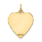 14k Etched Edge .018 Gauge Engravable Heart 21x17mm Disc Charm