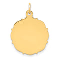 14k Plain with Fancy Edge .018 Gauge Engravable Round 20x18mm Disc Charm
