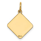 14k Plain .018 Gauge Diamond-Shaped Engravable 16.5x15mm Disc Charm