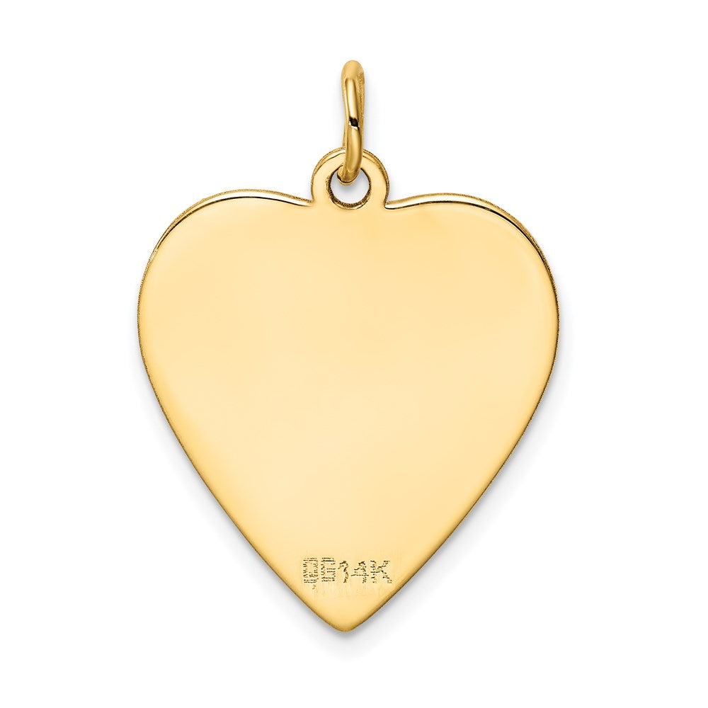14k Patterned .018 Gauge Engravable Heart Disc Charm