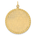 14k Patterned with Rope Edge .013 Gauge Engravable Round 34x28mm Disc with Satin Back