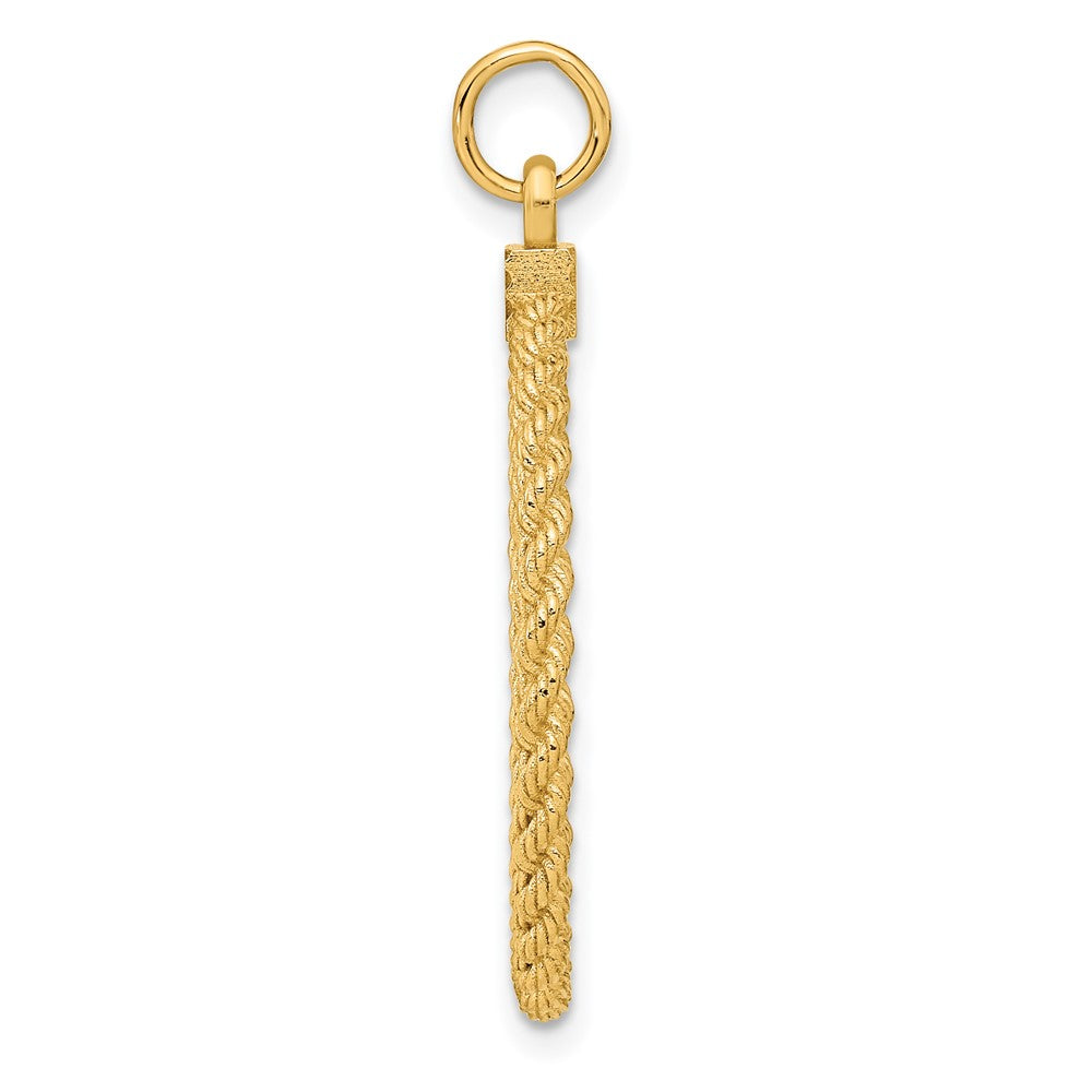 14k Patterned with Rope Edge .013 Gauge Engravable Round 31x26mm Disc with Satin Back