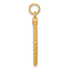 14k Plain .013 Gauge Round Engravable 27x21mm Disc with Rope Edge Charm