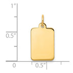 14k Plain .018 Gauge Rectangular Engravable 17x10mm Disc Charm