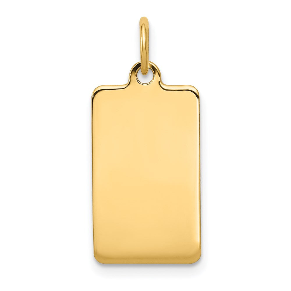 14k Plain .018 Gauge Rectangular Engravable 20x11mm Disc Charm