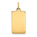 14k Plain .011 Gauge Rectangular Engravable 20x11mm Disc Charm