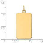 14k Plain .035 Gauge Rectangular Engravable 29x15mm Disc Charm