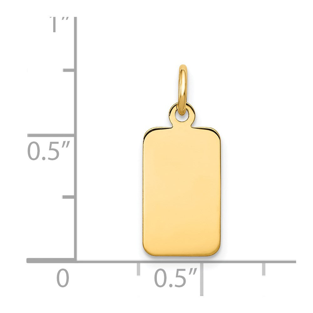 14k Plain .011 Gauge Engravable Rectangular 17x8mm Disc Charm