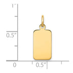 14k Plain .018 Gauge Engravable Rectangular 17x8mm Disc Charm