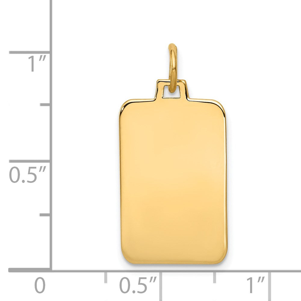 14k Plain .009 Gauge Engravable Rectangular 22x12mm Disc Charm