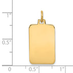14k Plain .018 Gauge Engravable Rectangular 22x12mm Disc Charm