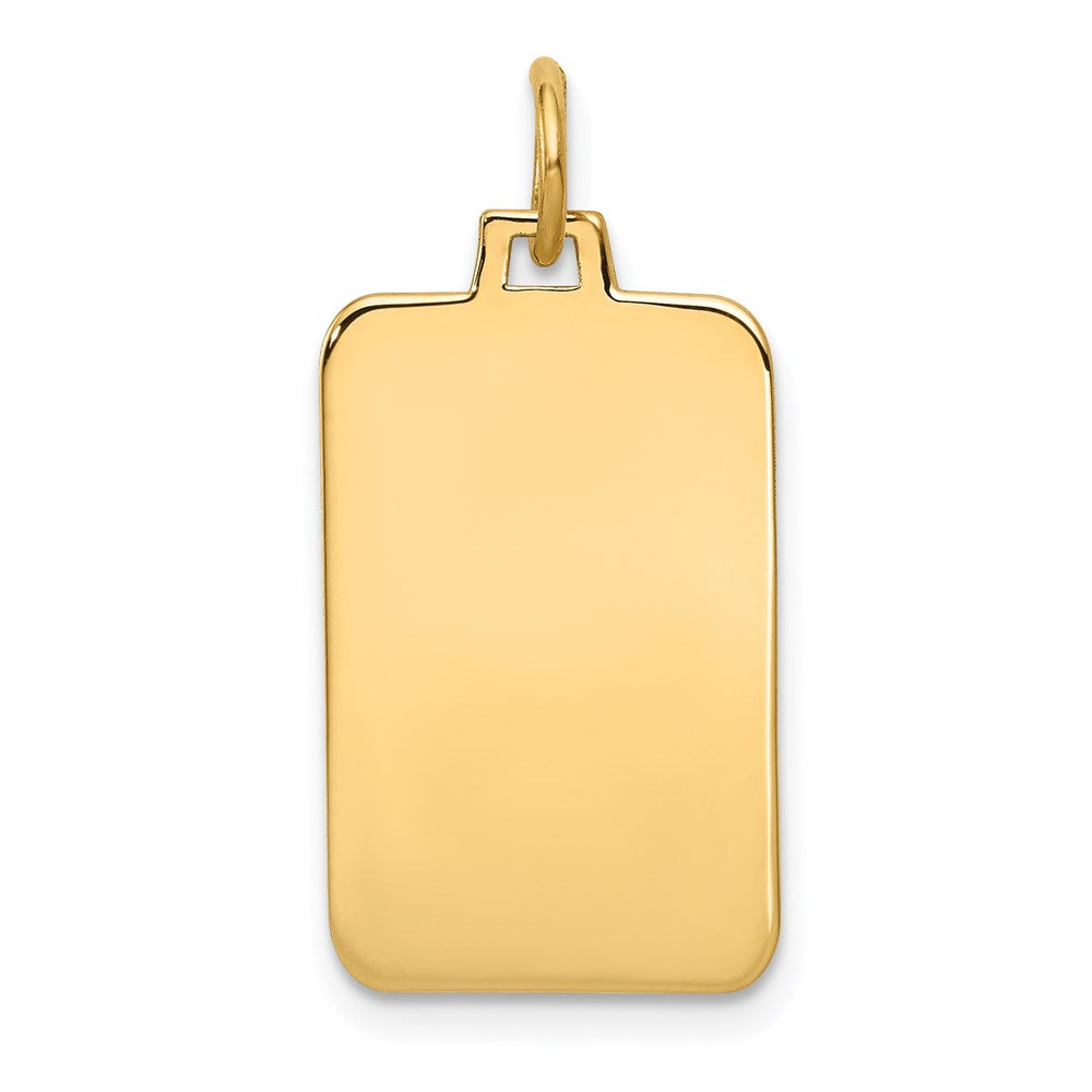 14k Plain .011 Gauge Engravable Rectangular 22x12mm Disc Charm