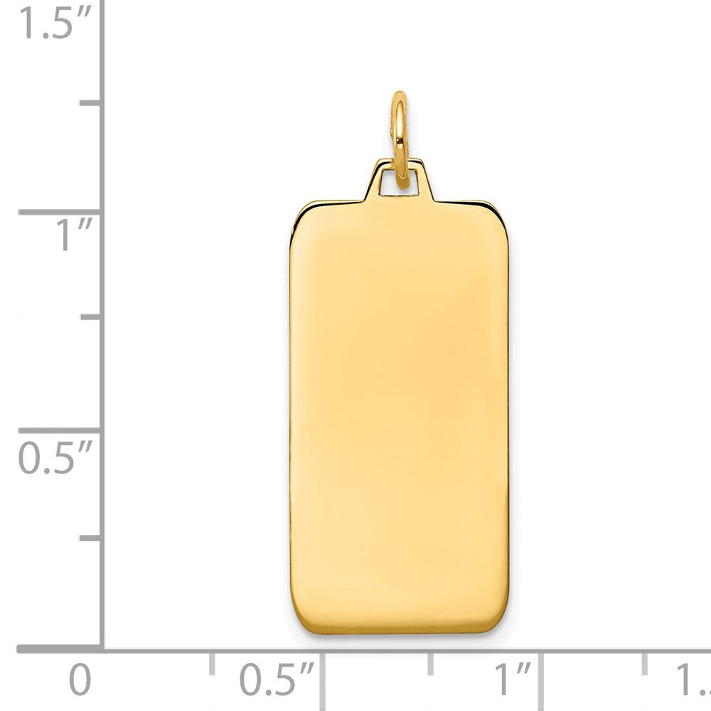 14k Plain .035 Gauge Engravable Rectangular 29x13mm Disc Charm