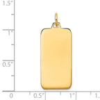 14k Plain .027 Gauge Engravable Rectangular 29x13mm Disc Charm