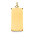 14k Plain .027 Gauge Engravable Rectangular 29x13mm Disc Charm