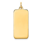 14k Plain .027 Gauge Engravable Rectangular 29x13mm Disc Charm