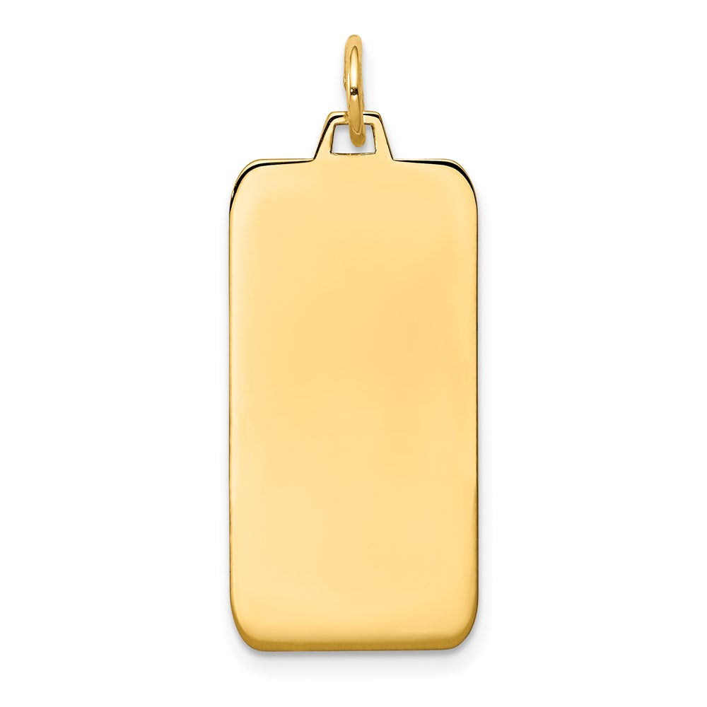 14k Plain .027 Gauge Engravable Rectangular 29x13mm Disc Charm