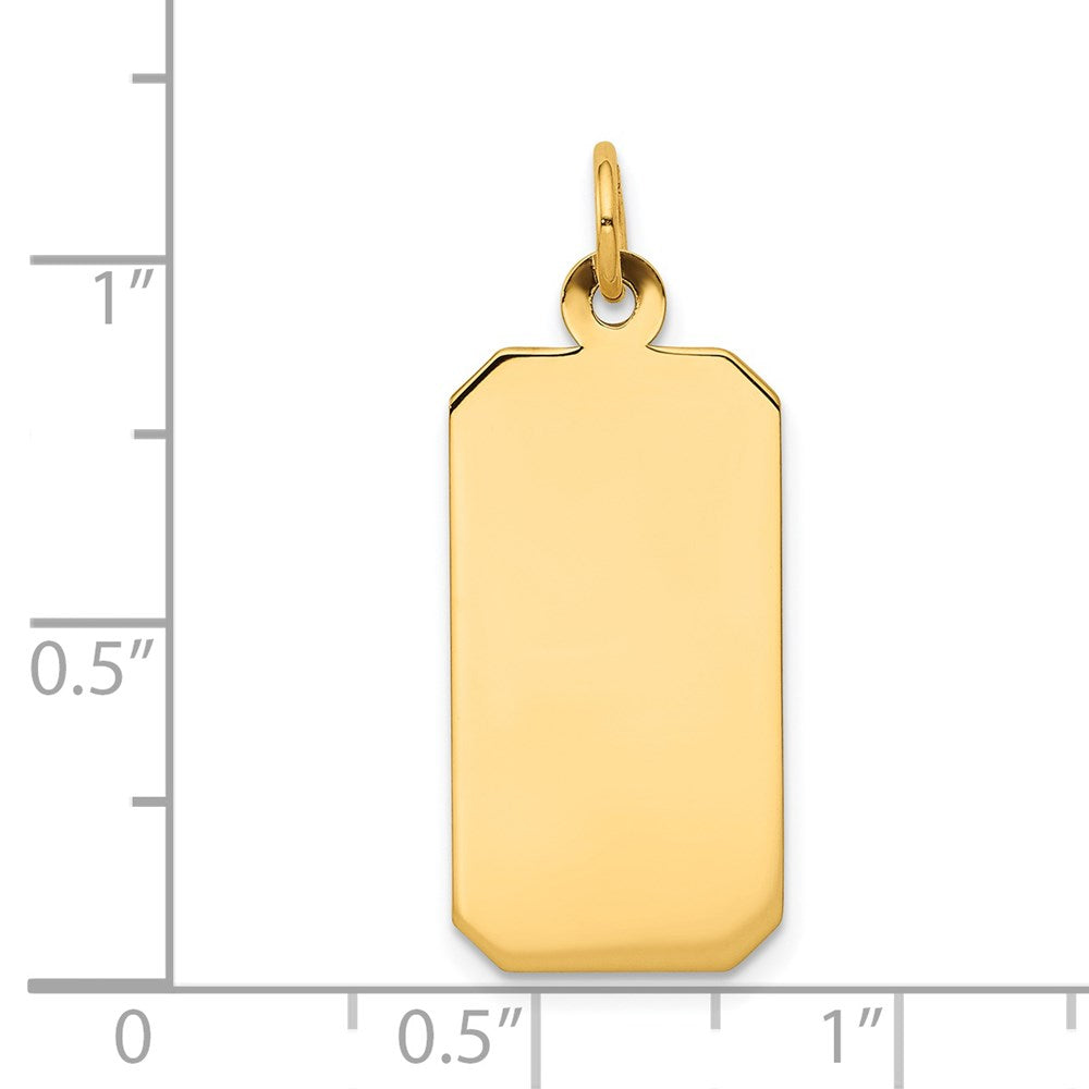 14k Plain 21.8x11.5mm .027 Gauge Engravable Rectangular Disc Charm