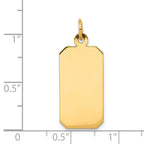 14k Plain 21.8x11.5mm .027 Gauge Engravable Rectangular Disc Charm