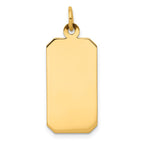 14k Plain 21.8x11.5mm .027 Gauge Engravable Rectangular Disc Charm