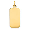 14k Plain 21.8x11.5mm .011 Gauge Engravable Rectangular Disc Charm