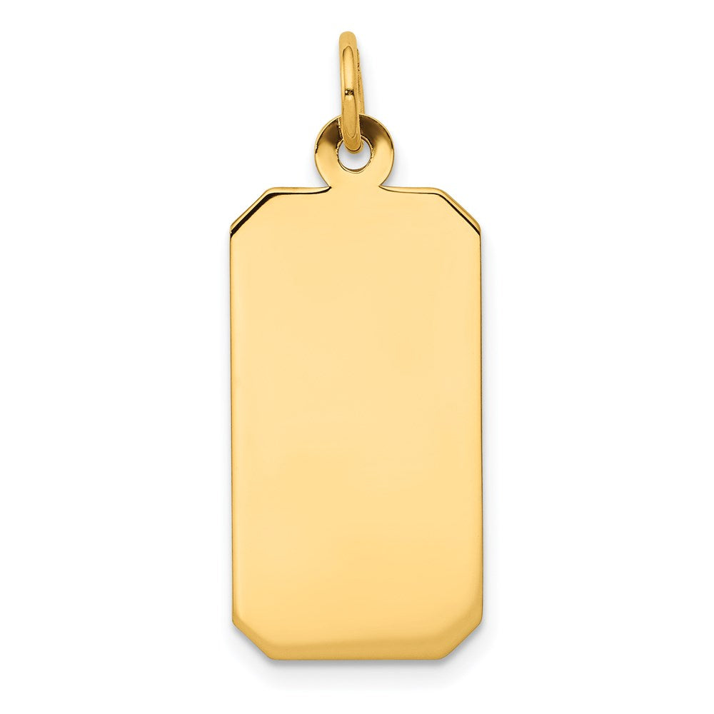 14k Plain 21.8x11.5mm .011 Gauge Engravable Rectangular Disc Charm