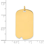 14k Plain .018 Gauge Engravable 31x18mm Dog Tag with Notch Disc Charm
