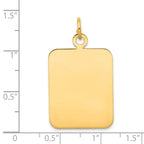14k Plain Rectangular .035 Gauge Engravable 30x20mm Disc Charm