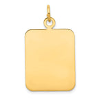 14k Plain Rectangular .035 Gauge Engravable 30x20mm Disc Charm