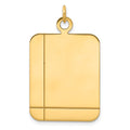 14k Plain with Etched Lines Rectangular .035 Gauge Engravable 30x20mm Disc Charm