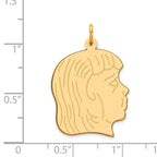14k .018 Depth Engravable Girl Head Charm