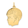 14k .018 Depth Engravable Boy Head Charm