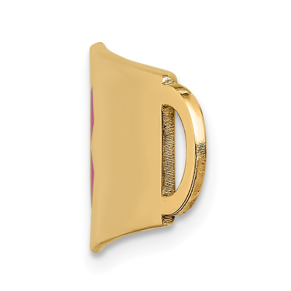 14k 60x13mm Red Enameled Oval Shape Medical ID Plate