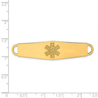 14k 60x13mm Non-enameled Oval Shape Medical ID Plate